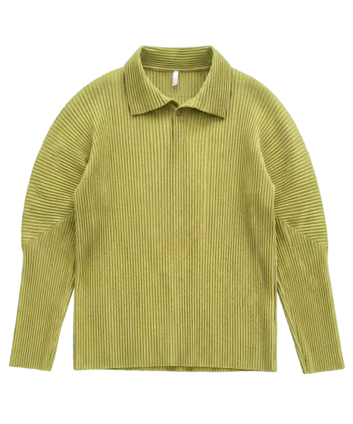Плиссированное поло PS17 с длинным рукавом [Pistachio Green]