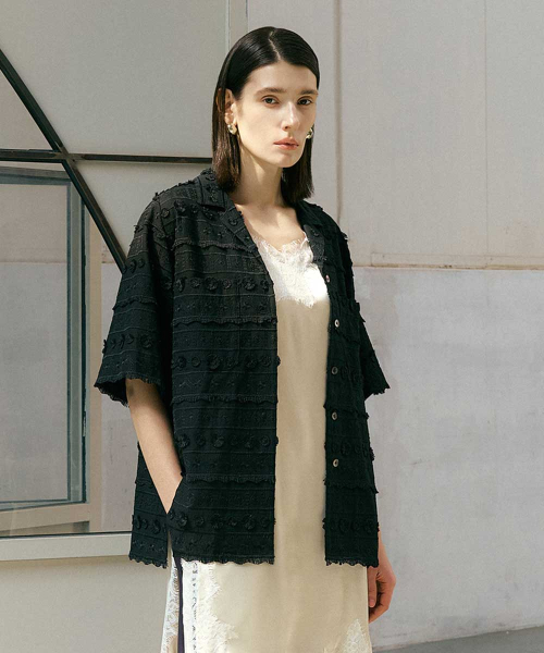 26SS Рубашка-блузка с вышивкой Camille Black