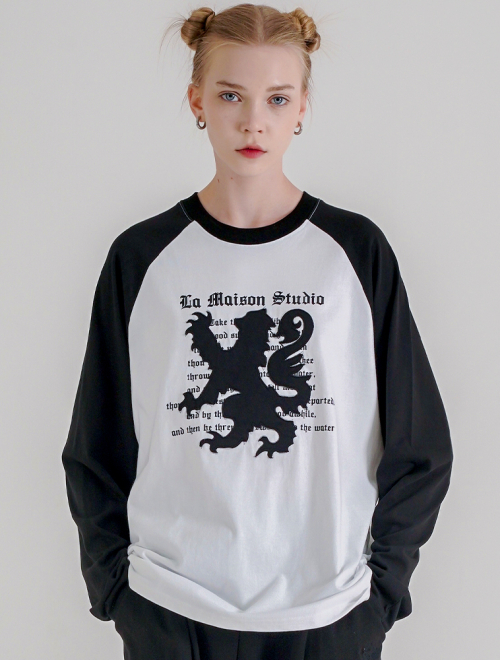 Реглан с драконом и длинным рукавом Black (FCG1TS692M)