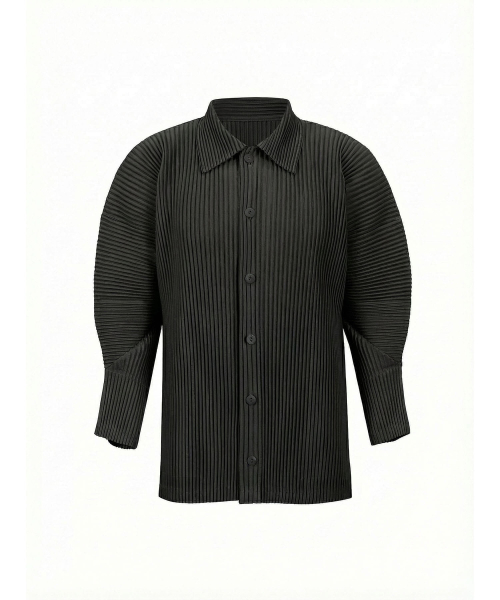 Плиссированный кардиган на пуговицах PS02X [Black]