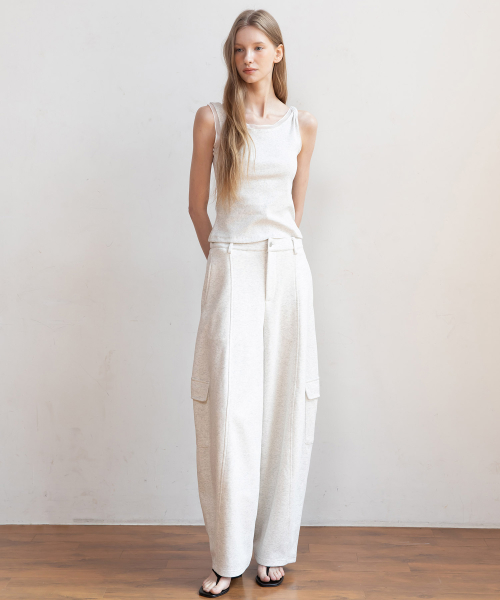 Pintuck banded pants_3color