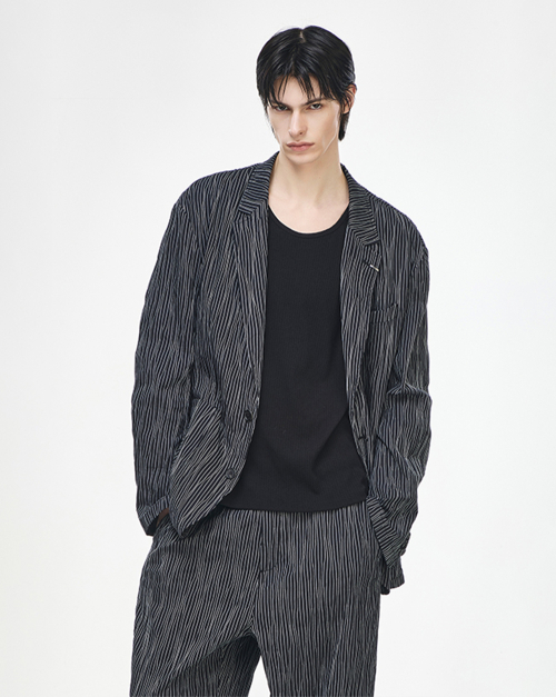 Блейзер SONGZIO HOMME в полоску SI3JK333BK Black