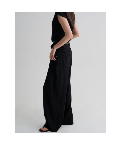 Плиссированные широкие брюки RN Black