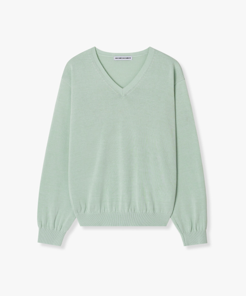 Regular Cotton V-Neck Knit (Mint)