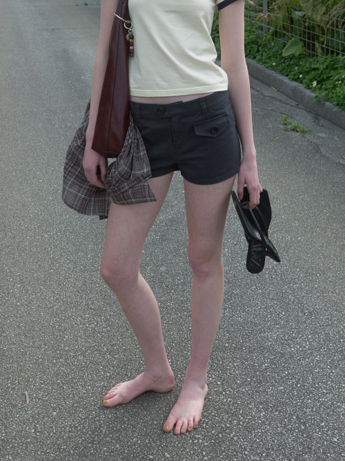 Pocketed Mini Shorts Charcoal