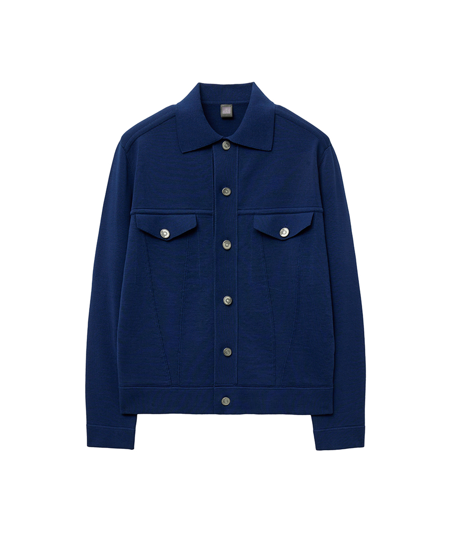 Ice Cotton Knit Trucker Jacket_Stonewashed Blue