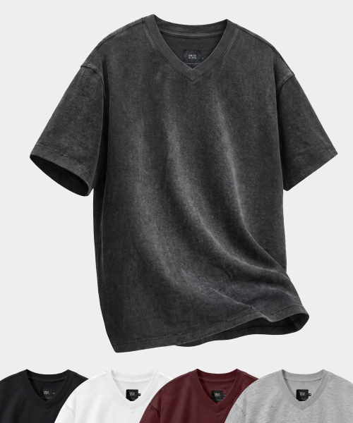 © EVERYONES SINGLE STITCH SHORT SLEEVE T-SHIRT (COOLMAX® FABRIC)_VNECK 5 COLOR