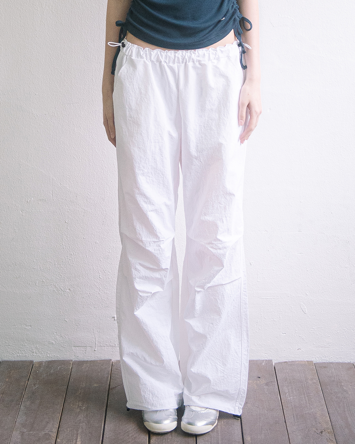 NYLON PARACHUTE PANTS(WHITE)