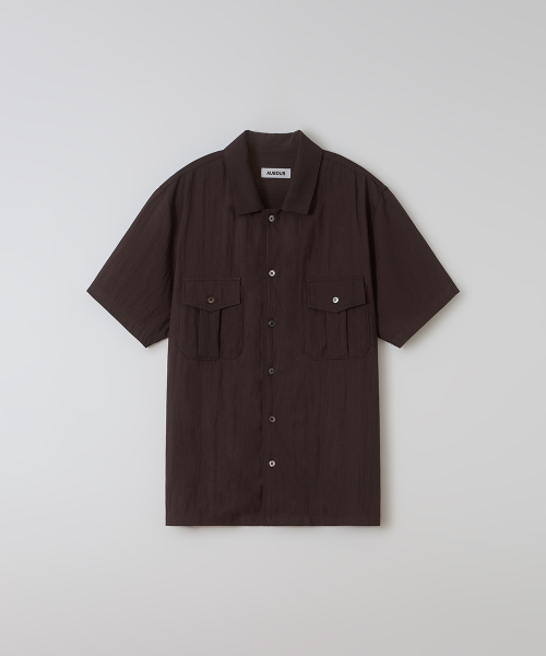 wrinkled lapel shirts (brown)