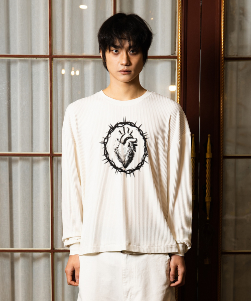 Saint heart Ribbed Long sleeve (White)