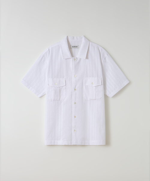wrinkled lapel shirts (white stripe)