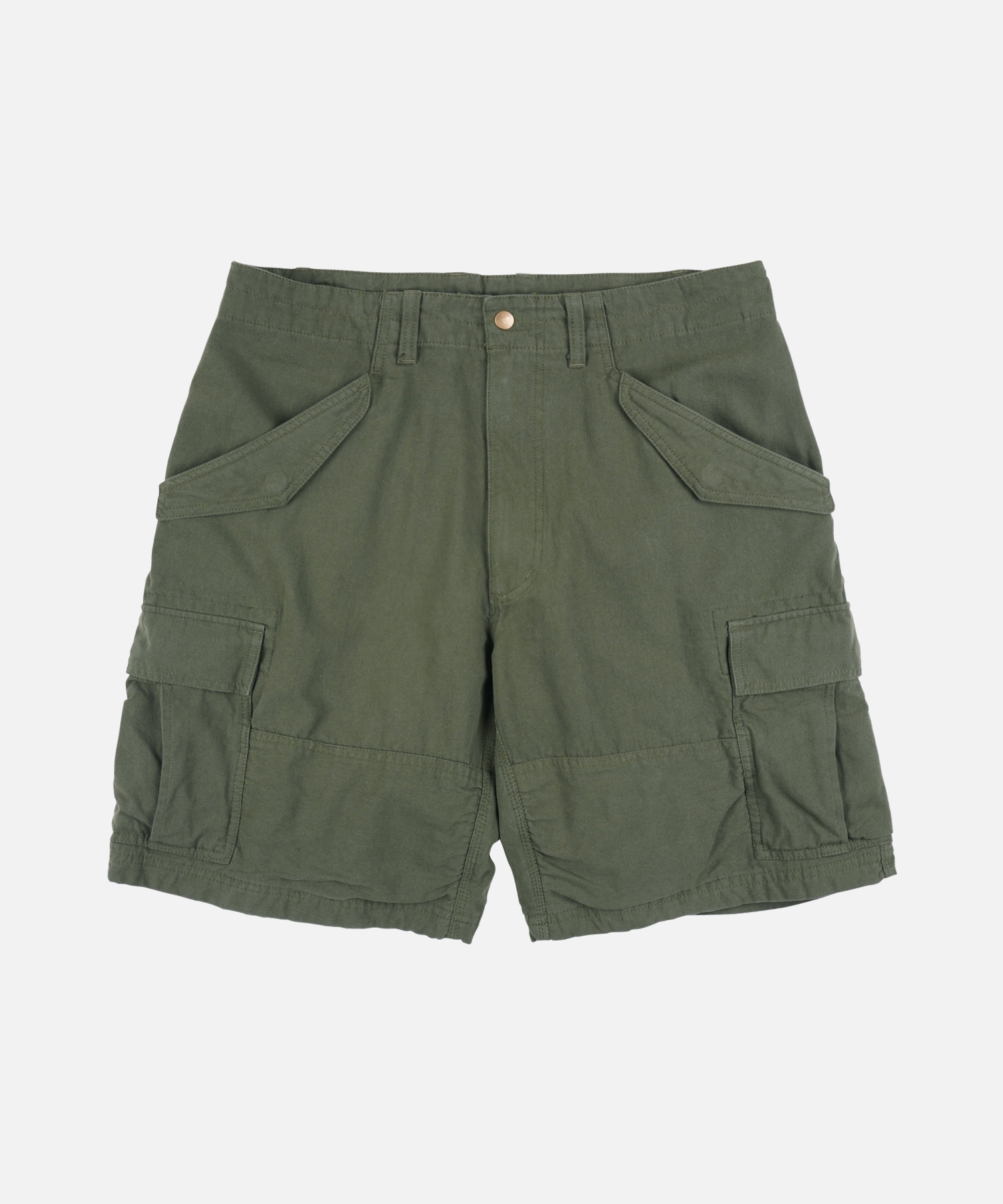 CANVAS ESSENTIAL CARGO SHORTS _ OLIVE