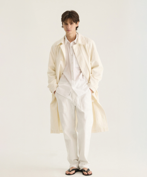 [UNISEX] карпентер деним брюки - off белый
