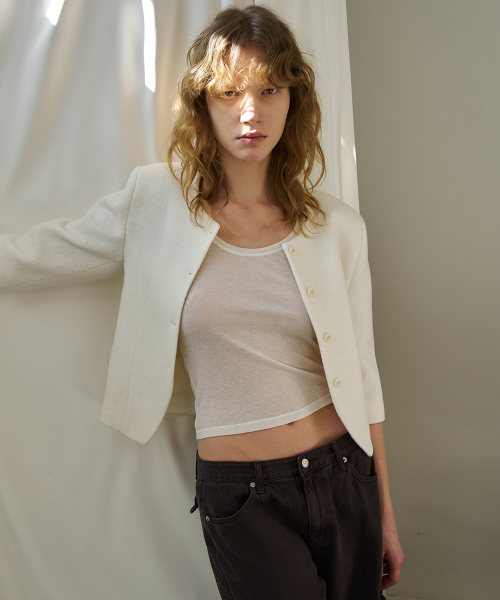 Simply Boucle Jacket_Ivory