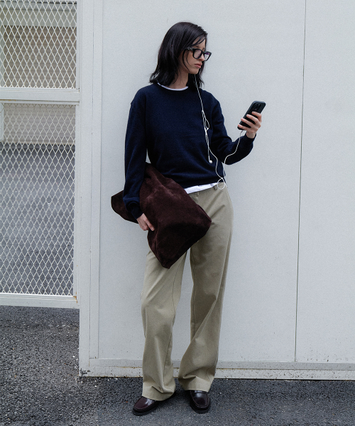 Low Rise Cotton Slacks_Khaki