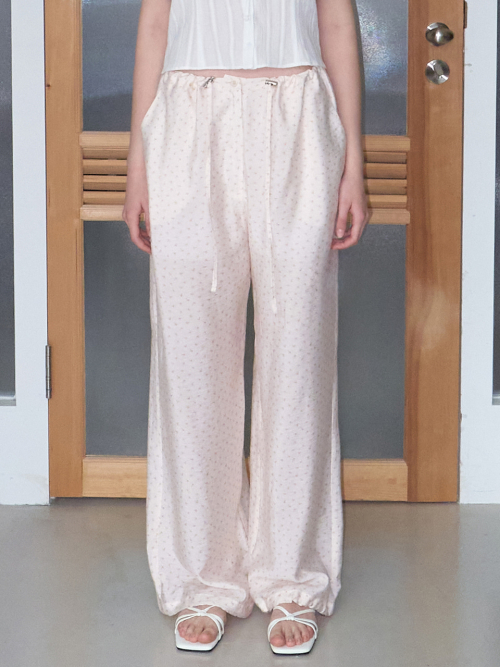 Flower String Pants, Light Pink