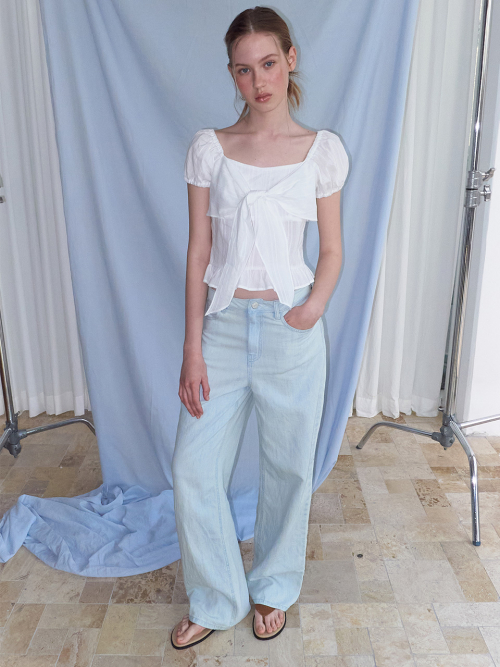 Ribbon Bow Blouse, White