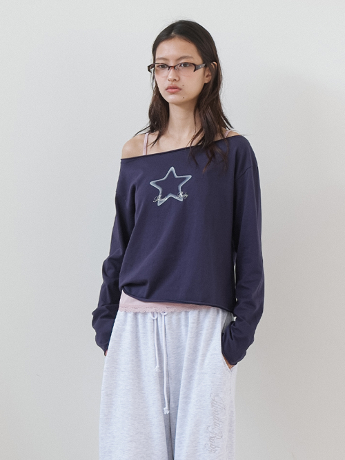 baby star tee - vintage navy