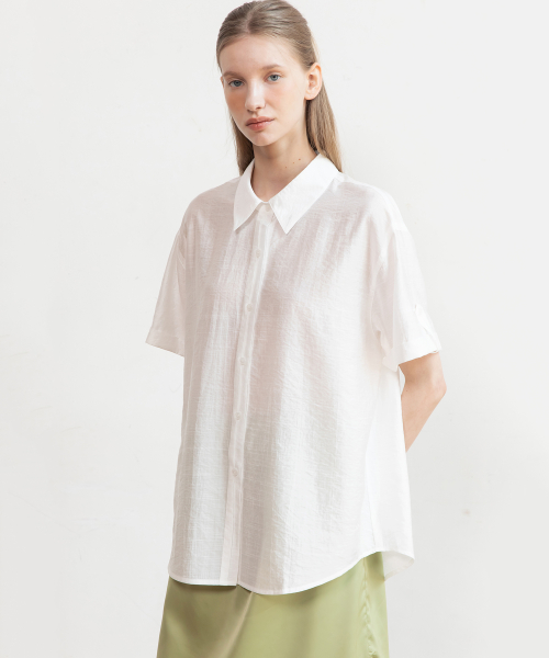 Loosefit roll-up blouse_2color