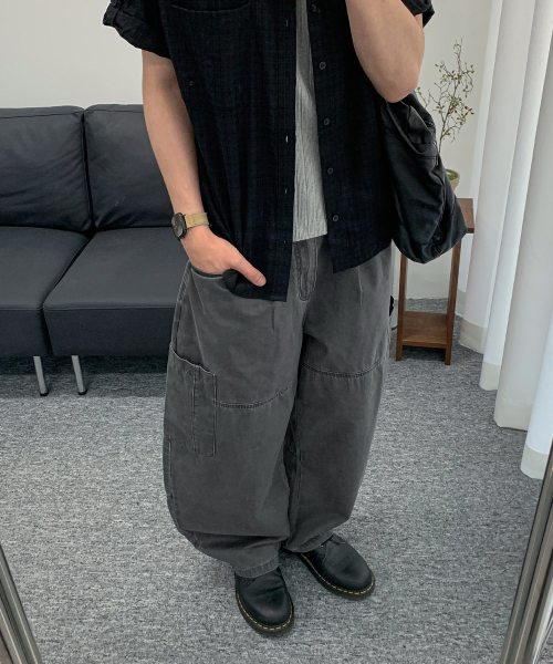 Curved Washed Cargo брюки Charcoal