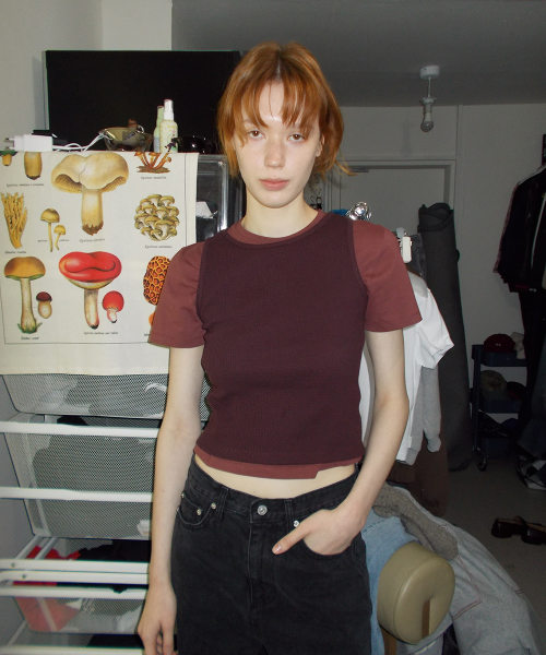 Easy Waffle Sleeveless_Wine