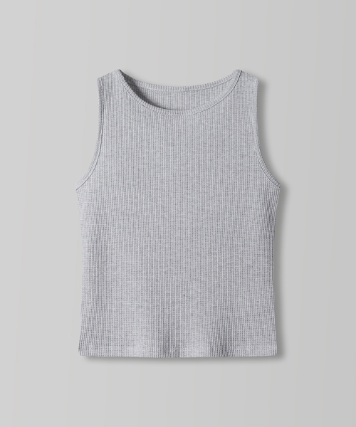 Easy Waffle Sleeveless_Light Melange