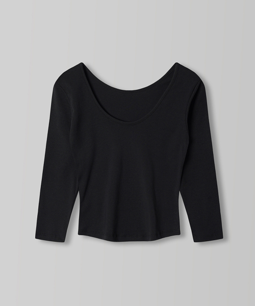S/S Reversible 3/4 Sleeve Tee_Black