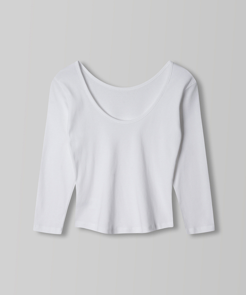 S/S Reversible 3/4 Sleeve Tee_Ivory