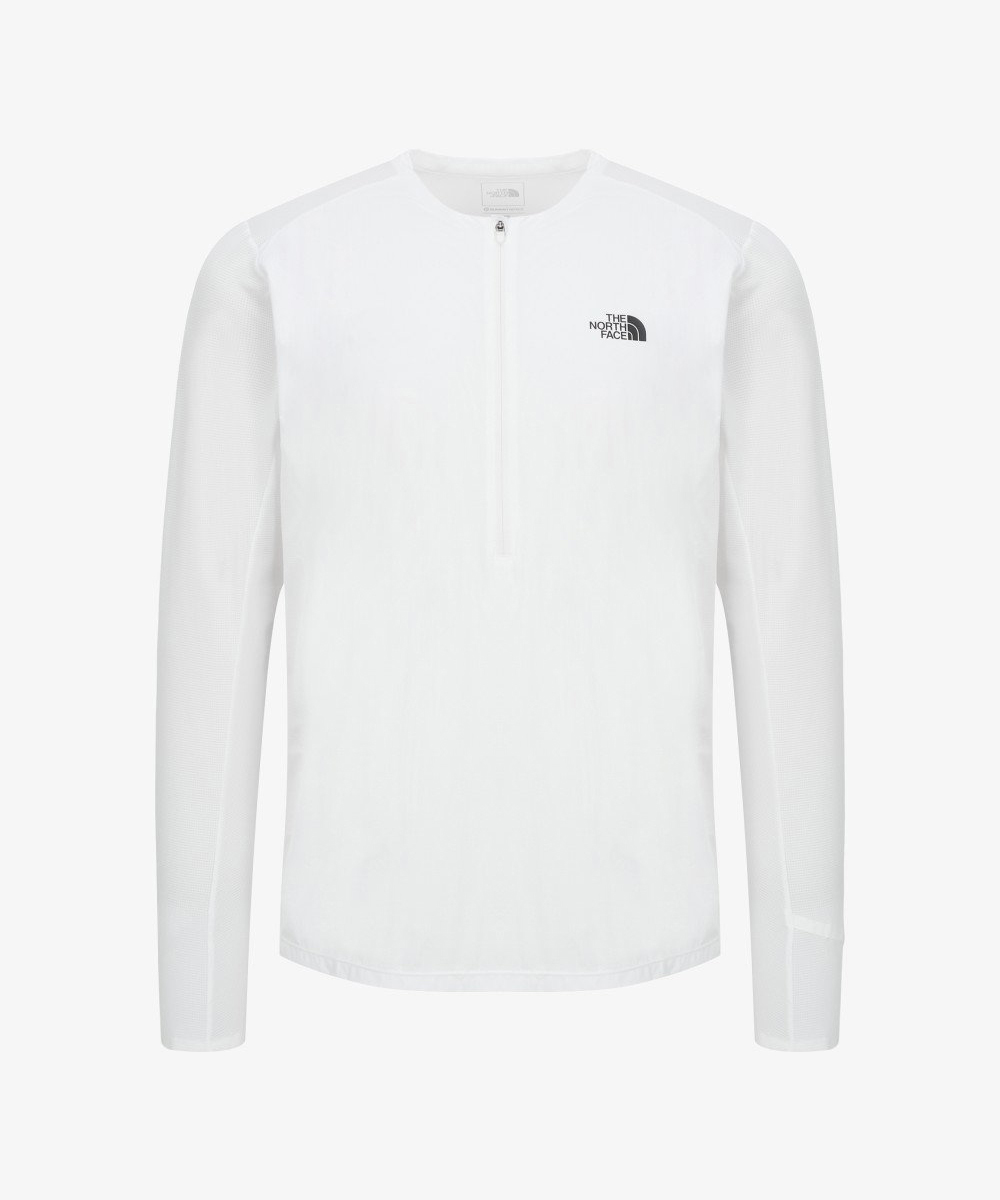 Мужской лонгслив на молнии NT7LS10B Camino Run Hybrid WHITE