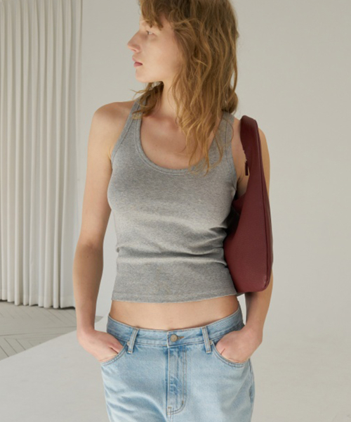 Soft Double Sleeveless_Melange Gray