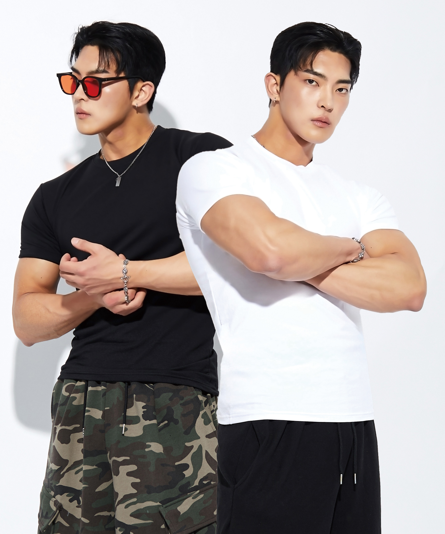 [2PACK] Базовая футболка Muscle Fit [BLACK & WHITE]