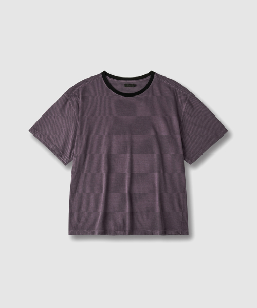 Футболка в полоску Pigment Dyed с коротким рукавом - Purple