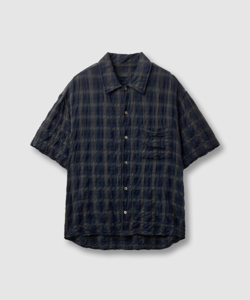 Синяя рубашка с коротким рукавом Embo Check - Navy