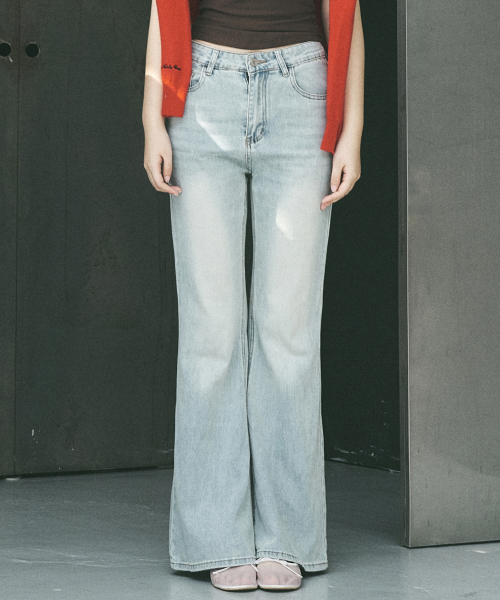 VINTAGE WASH BOOTCUT DENIM PANTS_LIGHT BLUE