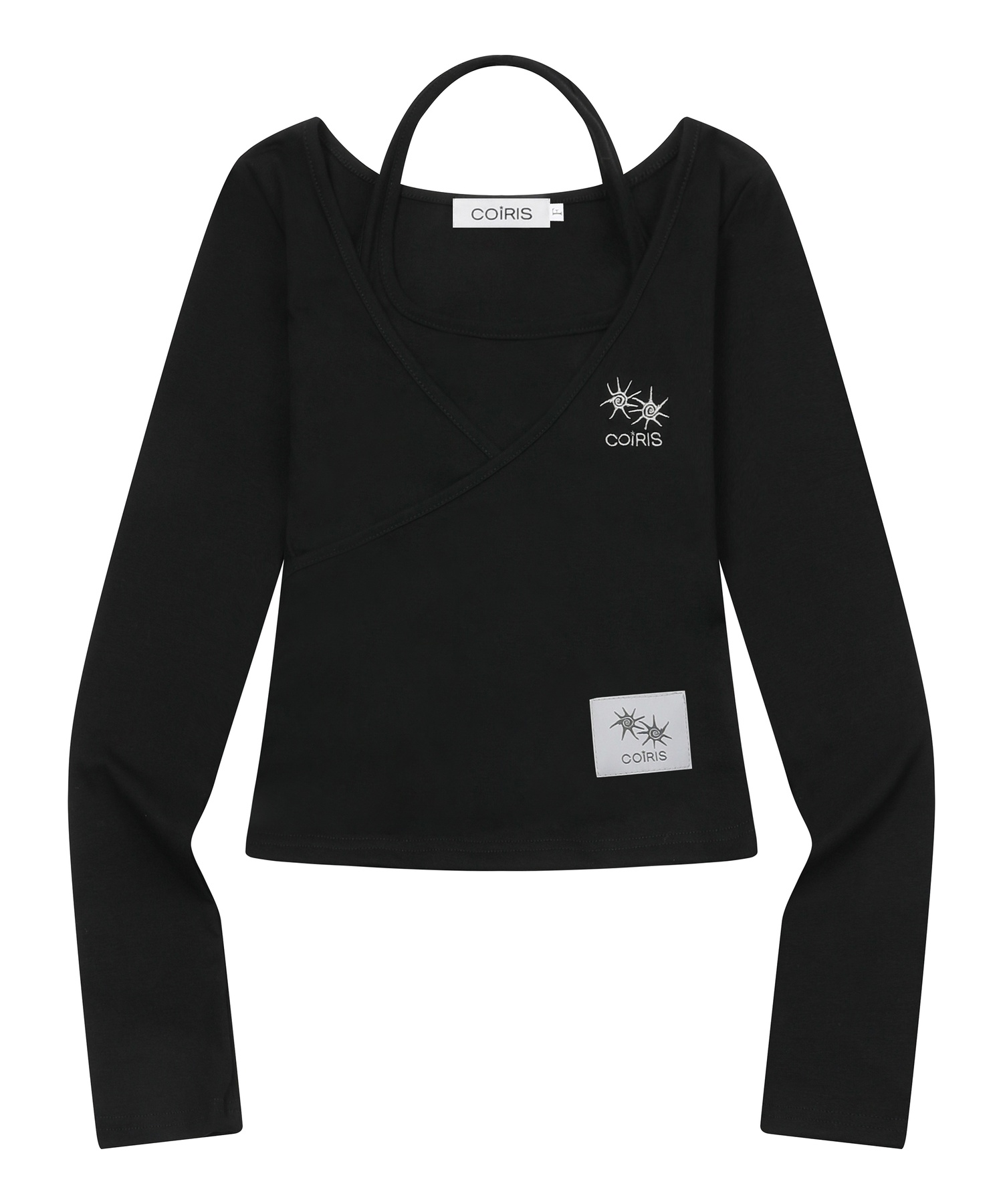 YUNOA HALTER NECK LAYERED LONG SLEEVE T (2COLOR)