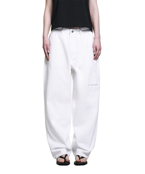 Washed Patch Denim - White