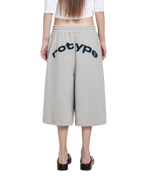 Overline Patch Bermuda Sweatpants - Gray