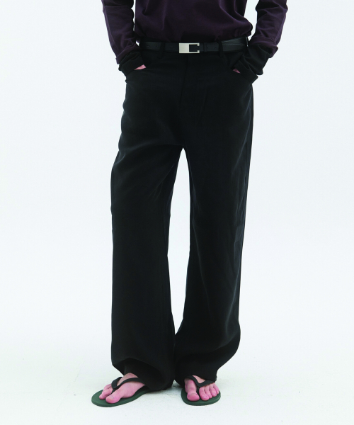 SILKY 5-POCKET TROUSERS - BLACK