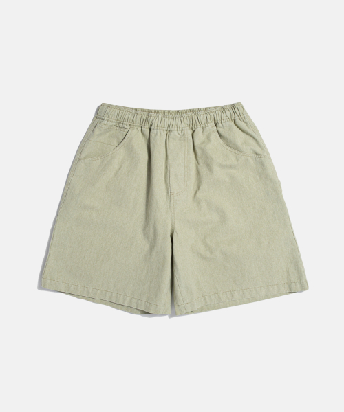 Vintage Cotton Painter Shorts Bone Beige