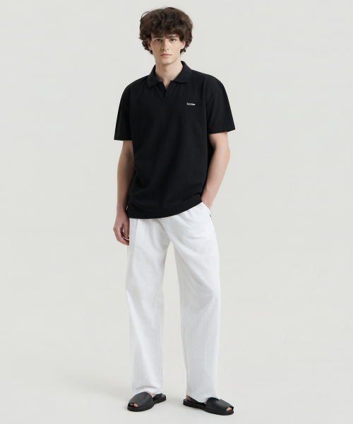 Свободные брюки на резинке Linen Touch - White