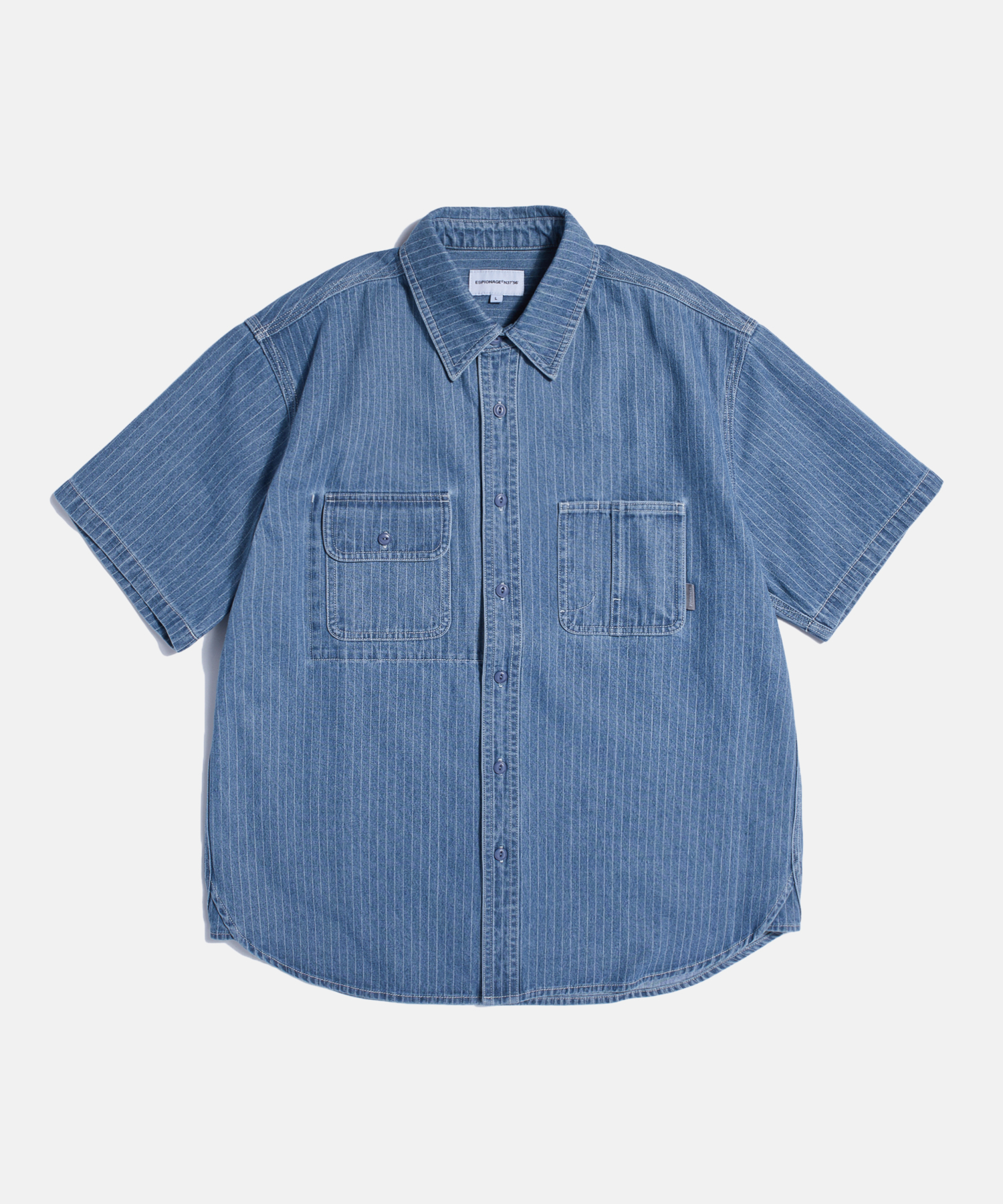Stripe Denim S/S Railroad Shirt Light Indigo