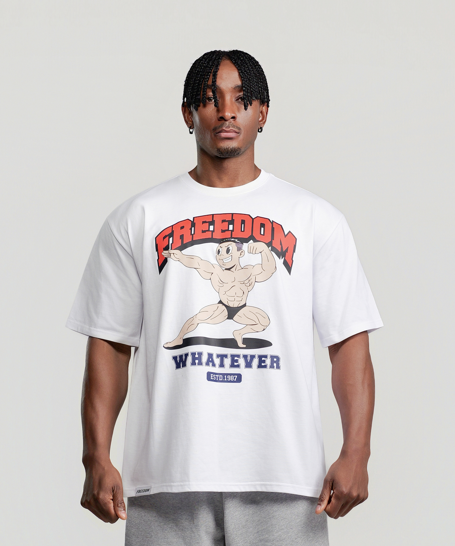 Signature Biceps Men Print T-shirt (White)