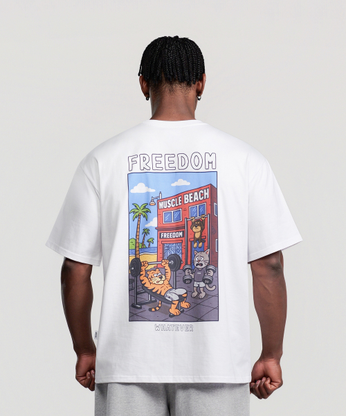 Футболка с принтом Animal Muscle Beach (WHITE)