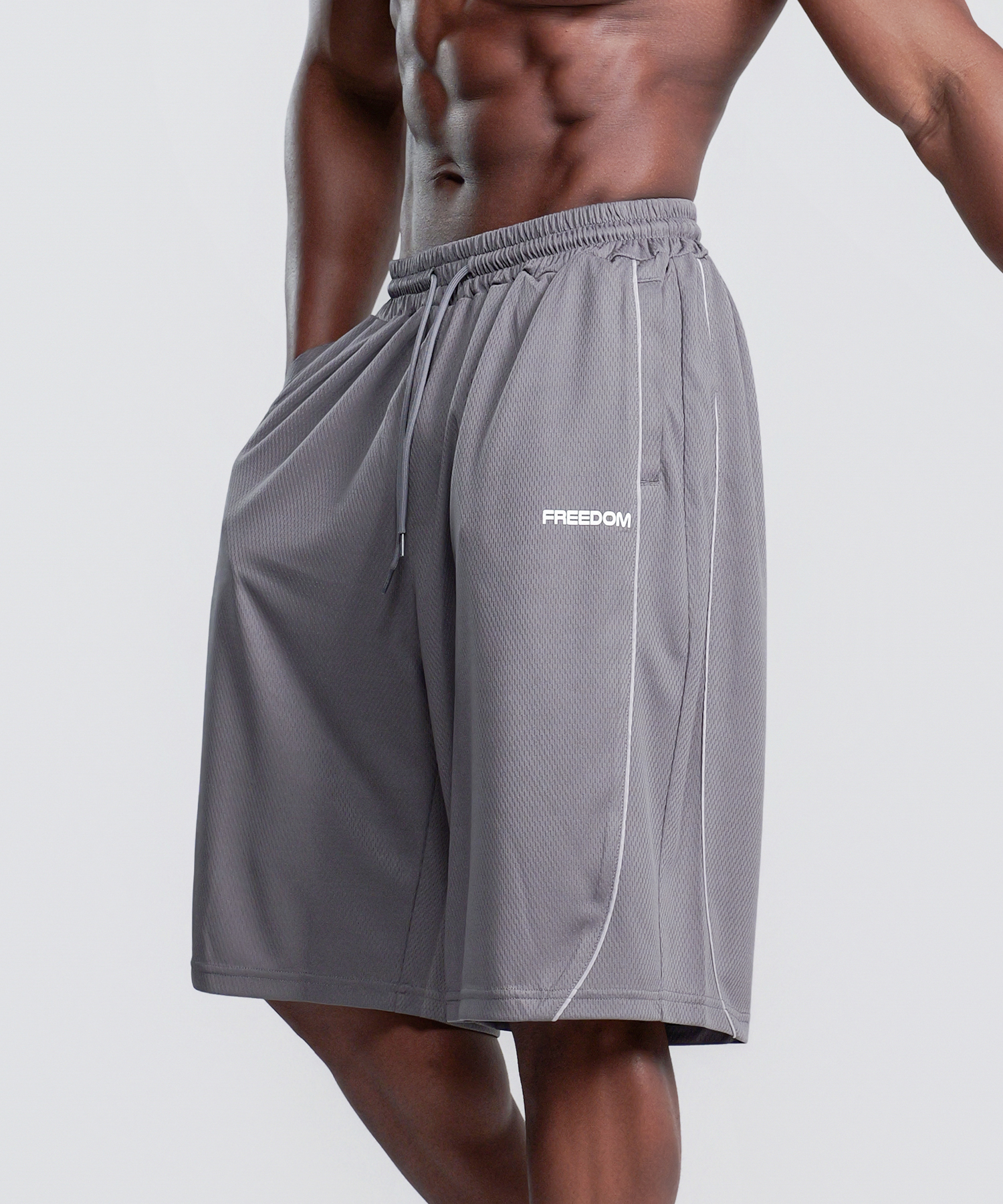 Air Mesh Split Bermuda Shorts (Dark Gray)
