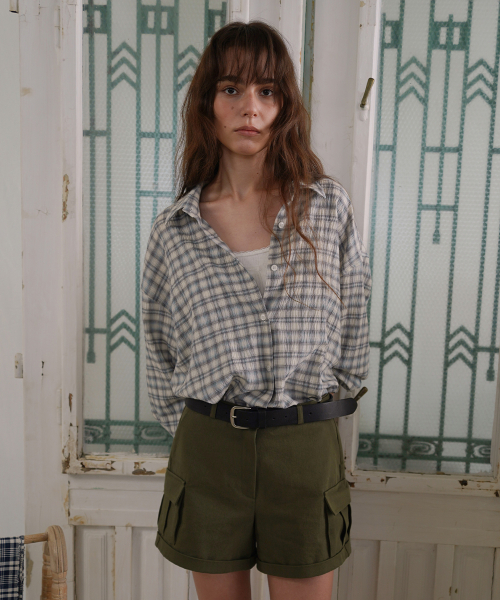 Карго-шорты с подворотами Khaki