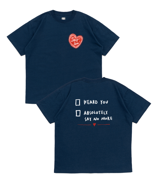 Футболка SAY LESS с сердечком (GRAY / WHITE / BLACK / NAVY)