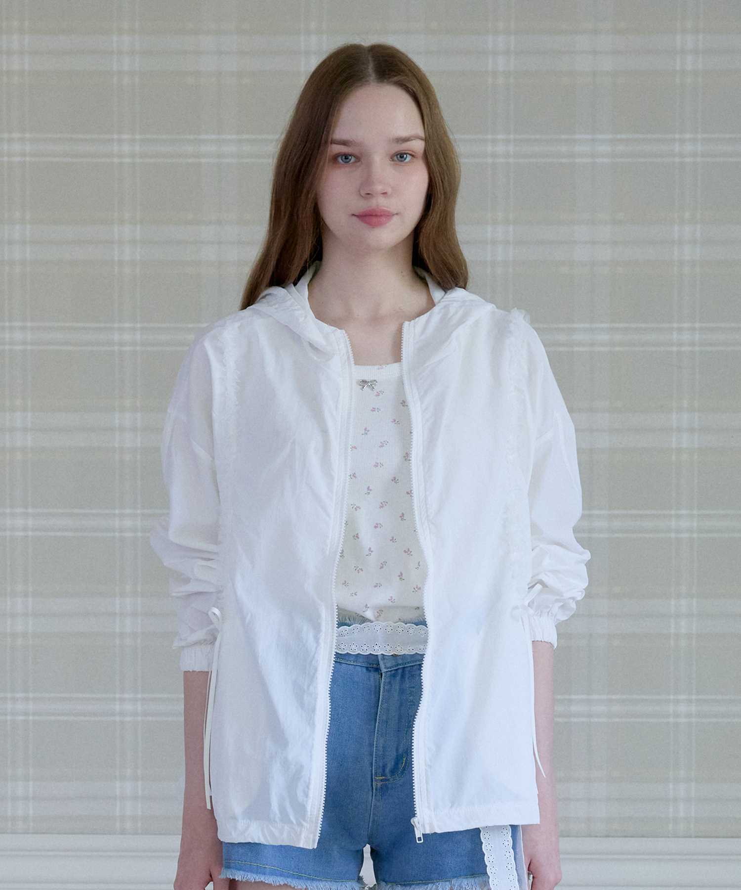 CUDDLY LINE LACE WINDBREAKER_WHITE