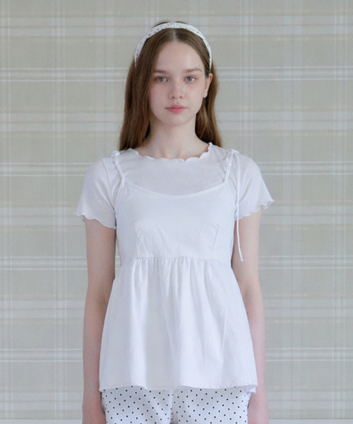 SOFT MILD SHIRRED BUSTIER_WHITE