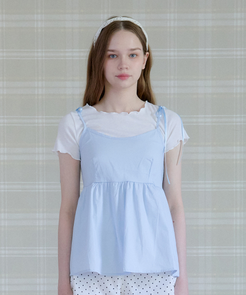 SOFT MILD SHIRRED BUSTIER_SKY BLUE