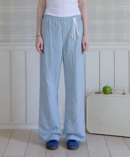 ROSETTE RUSTLE WIDE PANTS_SKY BLUE